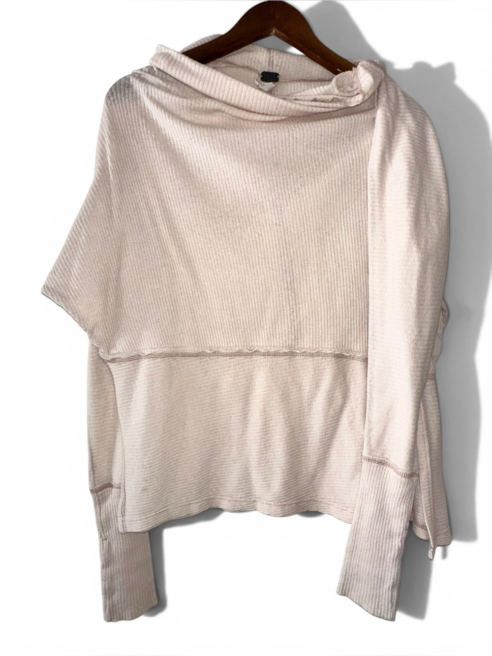We The Free Free People Londontown Thermal Tunic Top Beige